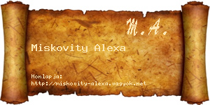 Miskovity Alexa névjegykártya